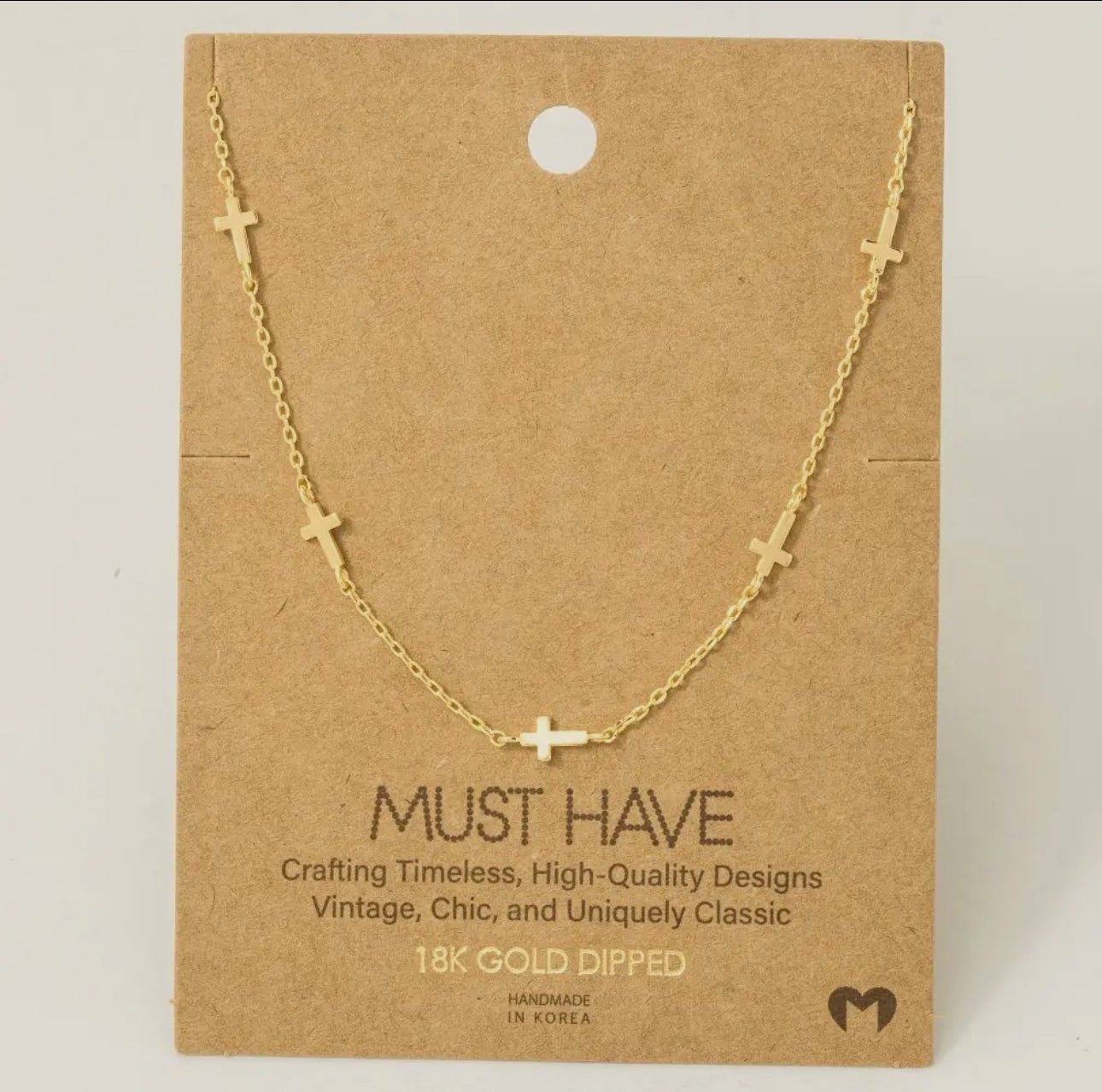 Dainty Cross Station Necklace