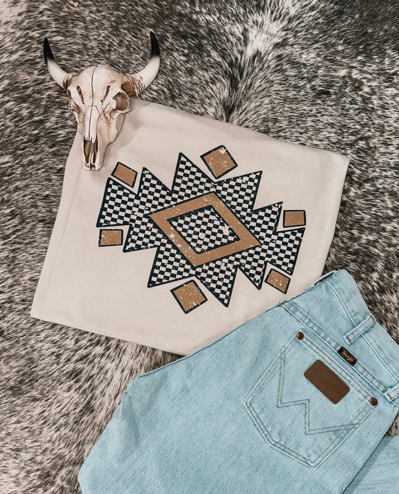 Checkered Aztec Tee