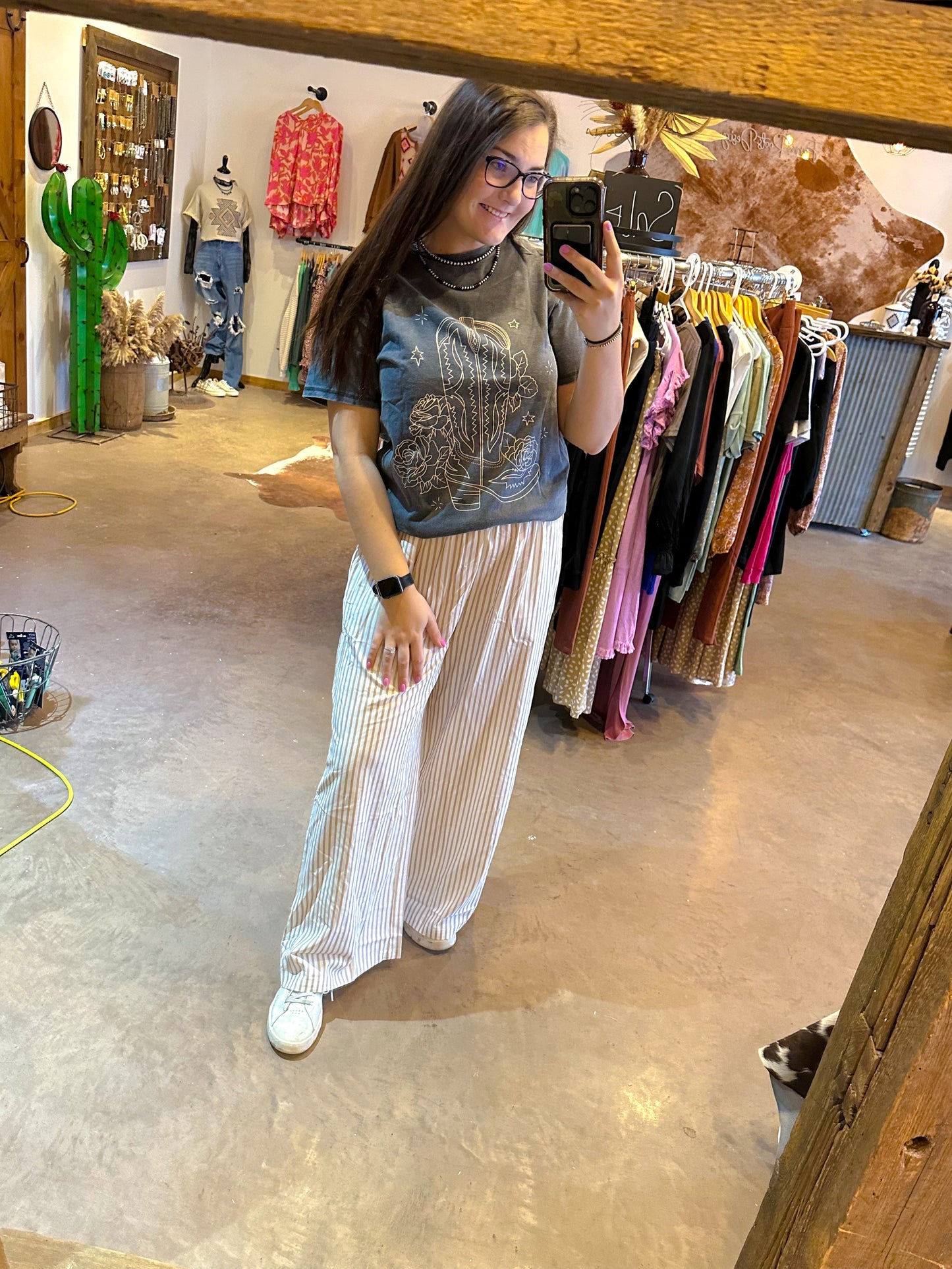 Western cowboy boot tee