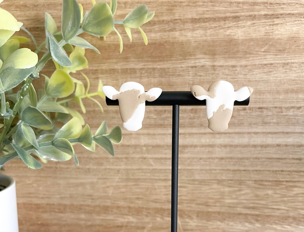 Cow stud earrings