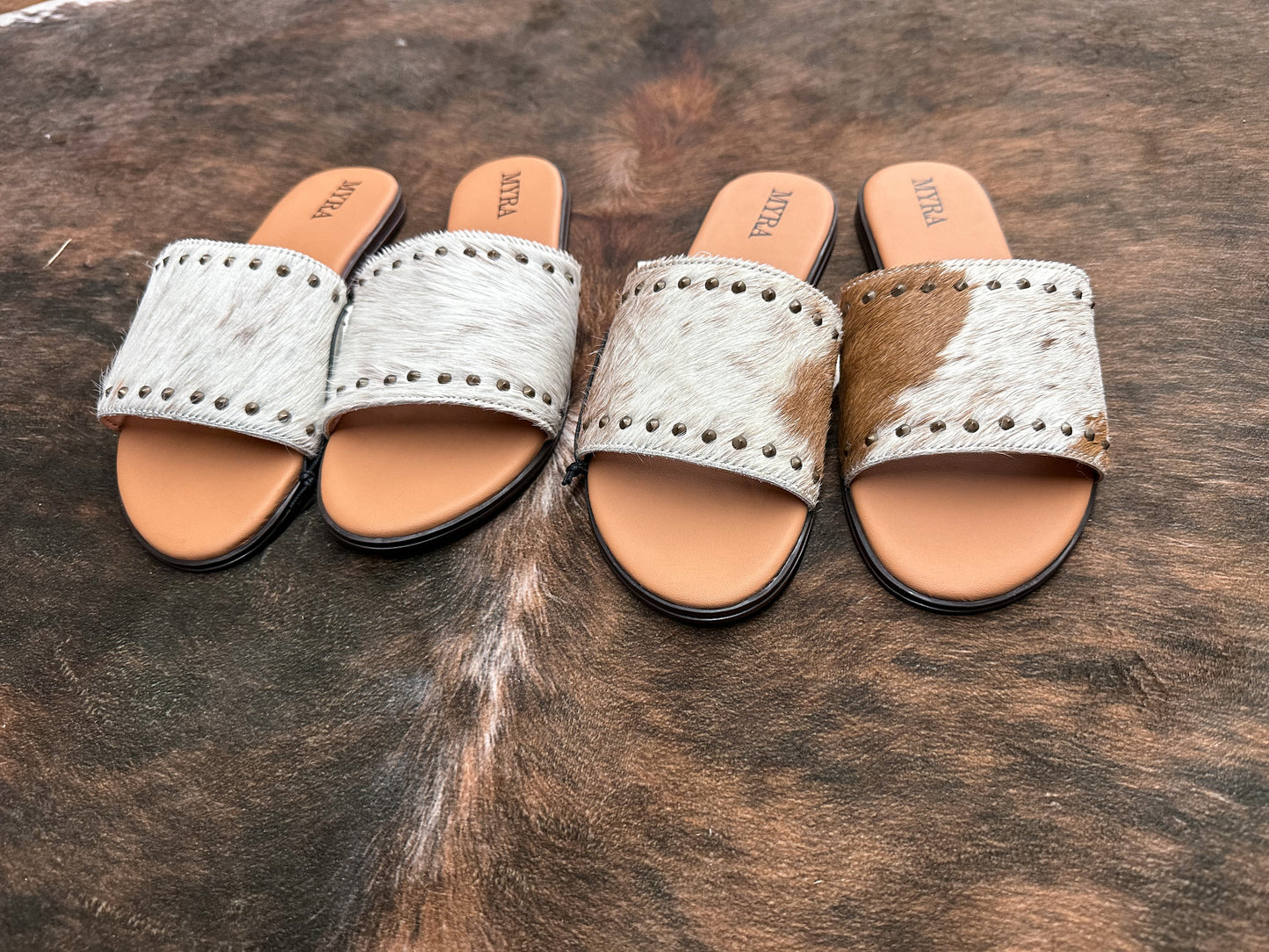 Cowhide sandals