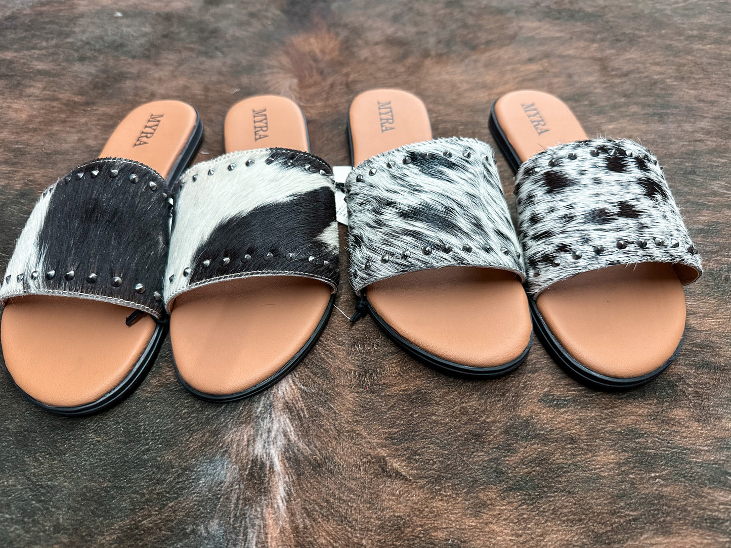 Cowhide sandals