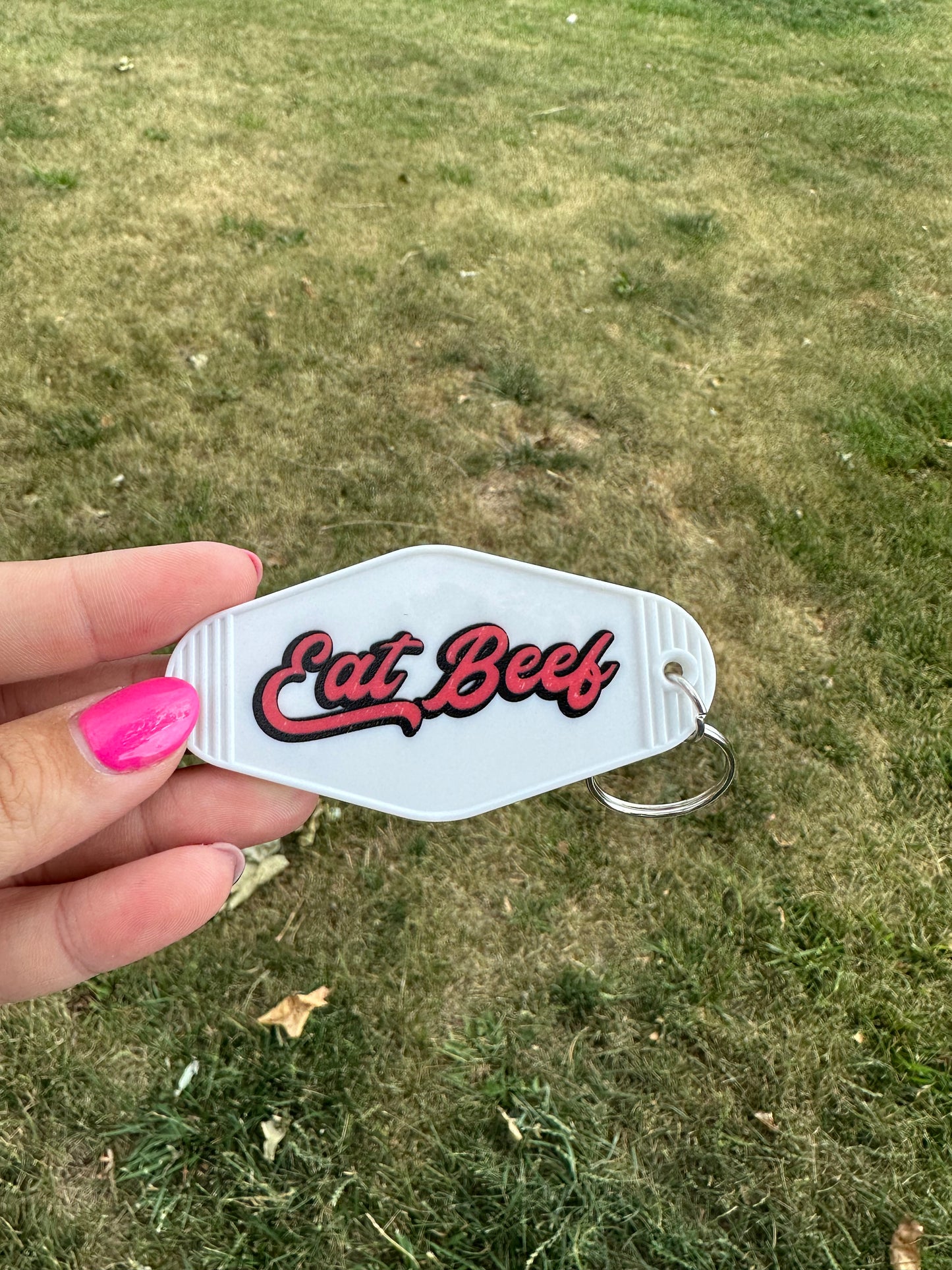 Eat beef key chain