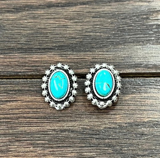 Turquoise studded earrings