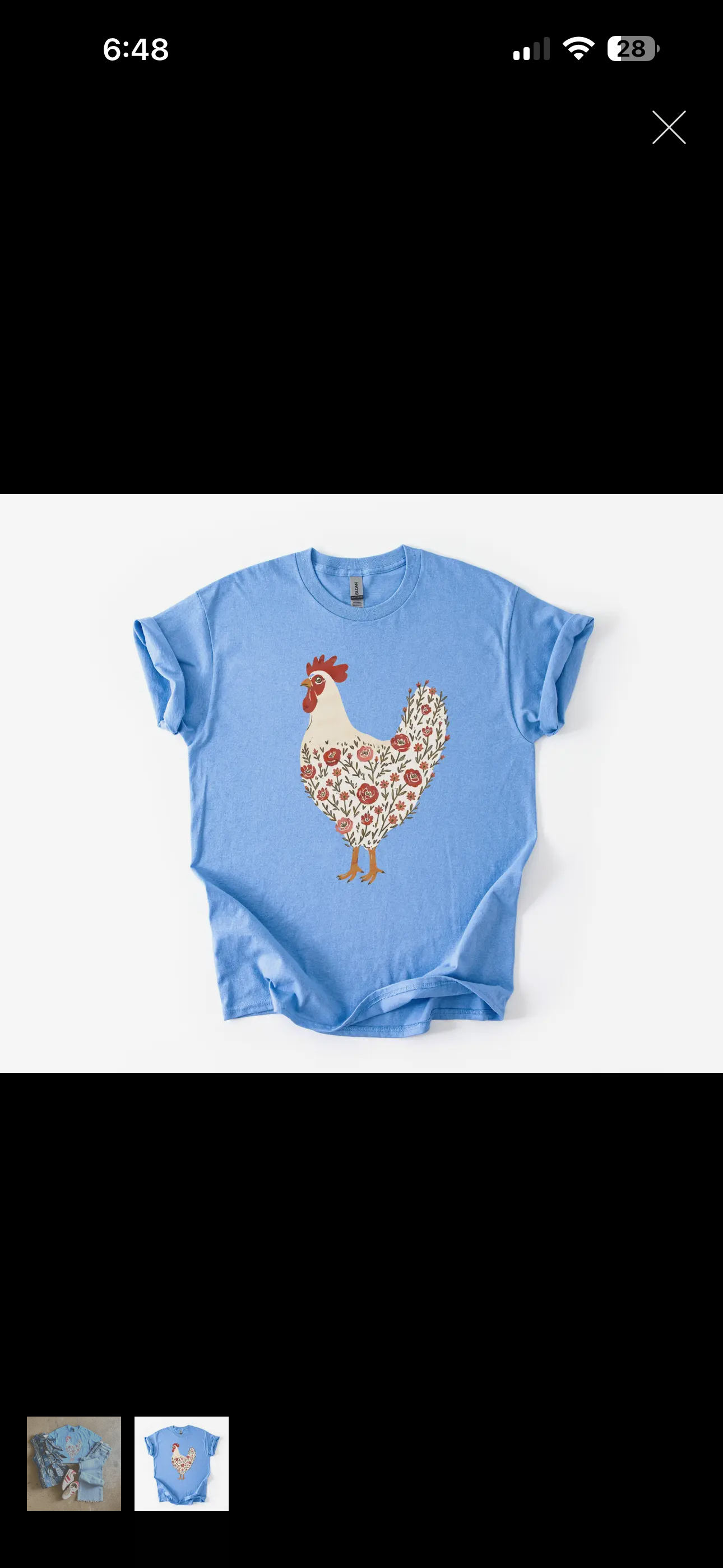 Floral chicken Tshirt