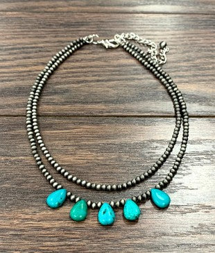 Handmade Navajo Drop Turquoise Necklace