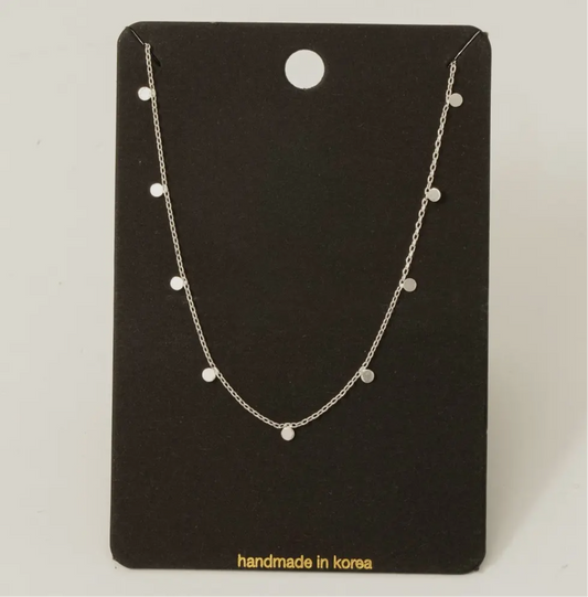 Dainty Mini Disc Station Necklace