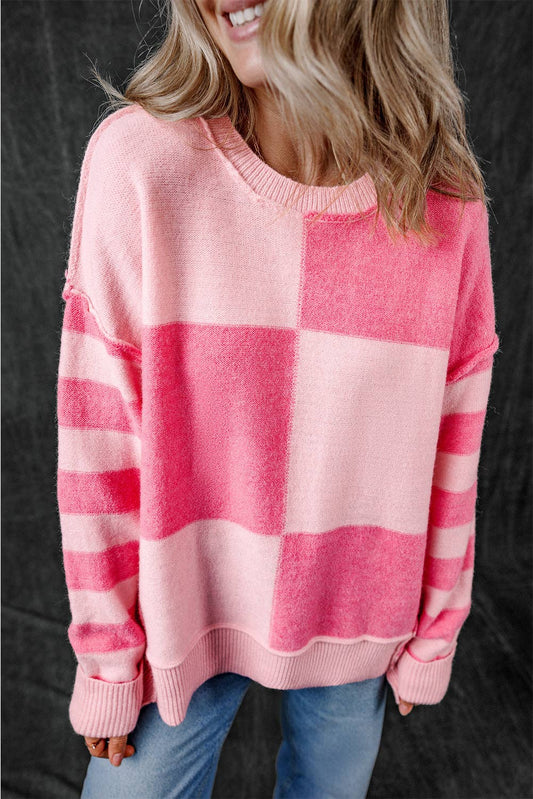 The Ansely Checker Stripe Sweater