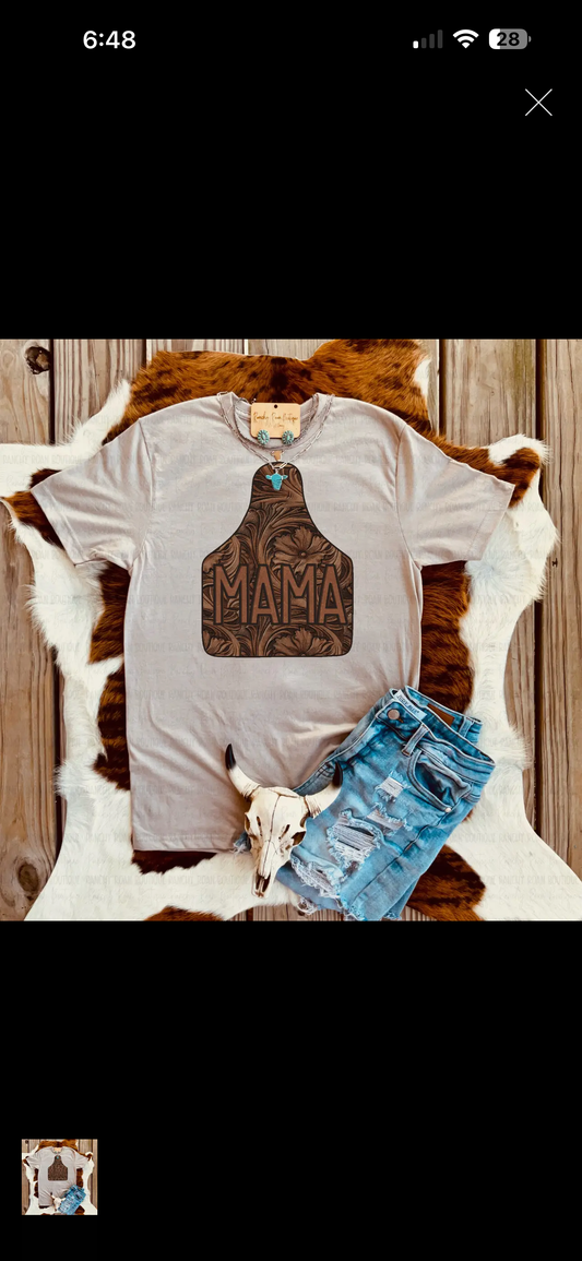 Cow tag Mama tee