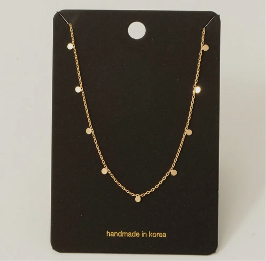 Dainty Mini Disc Station Necklace