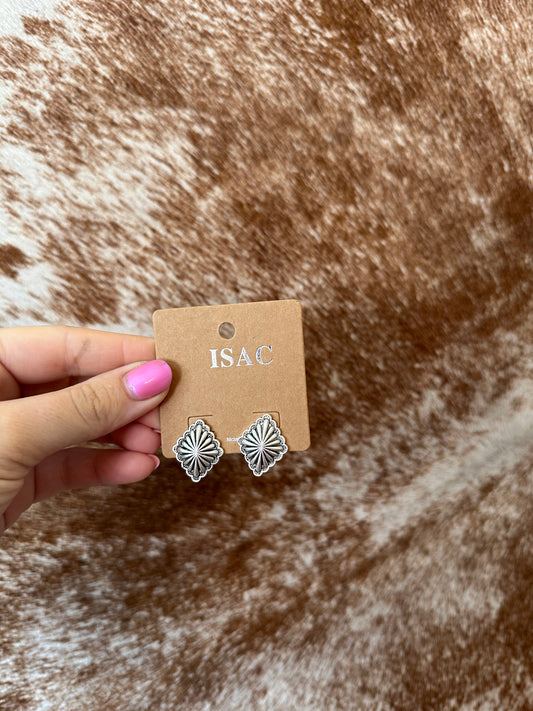 Mini diamond concho earrings