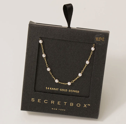 Dainty Chain Pearl Necklace