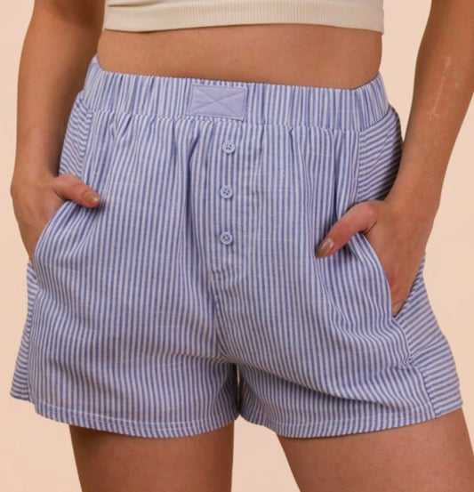 Blue striped box shorts