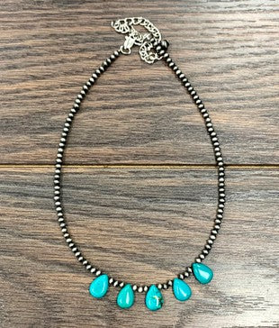 Handmade Navajo Drop Turquoise Necklace