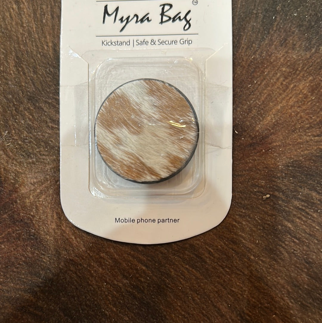 Cowhide pop socket