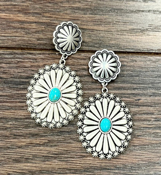 Flower concho earrings